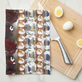 ラインストーンと真珠 – ヴィンテージジュエリー キッチンタオル (四つ折り)