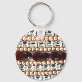 ラインストーンと真珠 – ヴィンテージジュエリー キーホルダー