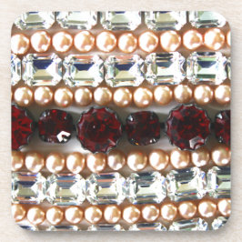 ラインストーンと真珠 – ヴィンテージジュエリー コースター