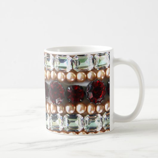 ラインストーンと真珠 – ヴィンテージジュエリー コーヒーマグカップ (右)