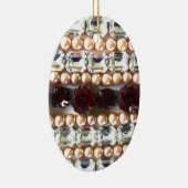 ラインストーンと真珠 – ヴィンテージジュエリー セラミックオーナメント (右)