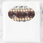 ラインストーンと真珠 – ヴィンテージジュエリー 楕円形シール (バッグ)