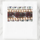 ラインストーンと真珠 – ヴィンテージジュエリー 長方形シール (バッグ)