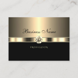 ラインストーンと豪華な金ゴールドきらめくブラック 名刺
