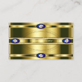 ラインストーンと青い魅力的な金ゴールドフェイク効果 名刺 (正面)