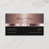 ラインストーンと黒の豪華なバラフェイク金ゴールド 名刺 (裏面)