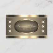 ラインストーンとQRコードと豪華な金ゴールドブラウン 名刺 (正面)