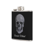 ラインストーンのスカル フラスク (左)