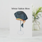 ラインストーンのハットが付いたファッションショーの招待状 招待状 (スタンド正面)