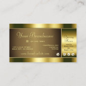 ラインストーンを使用した豪華な金きらめくの色 名刺 (裏面)