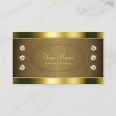 ラインストーンを使用した豪華な金きらめくの色 名刺 (正面)