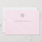 ラインストーングリッタースノーフレークスピンクウィンターベビー サンキューカード (裏面)