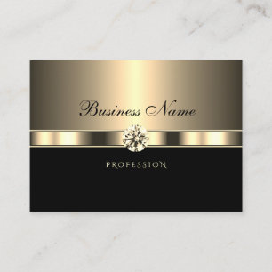 ラインストーンズ金ゴールドブラきらめくック 名刺