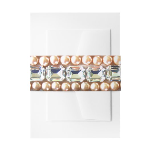 ラインストーンダイヤモンドジュエリー真珠の宝石 招待状ベリーバンド (正面例)