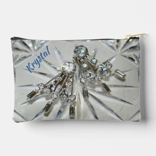 ラインストーンヴィンテージアールデコエレガントシルバーグレイ アクセサリーポーチ (裏面)