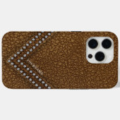 ラインストーン付きフェイクレザー Case-Mate iPhoneケース (裏面 (横))