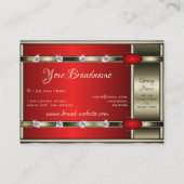 ラインストーン付き豪華な赤い輝き金属光学 名刺 (裏面)