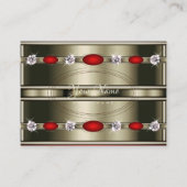 ラインストーン付き豪華な赤い輝き金属光学 名刺 (正面)