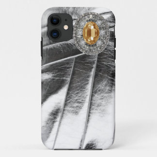 ラインストーン及びIPhoneの金属レザールックの場合 iPhone 11 ケース