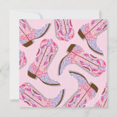 ラインストーン女性のカーボーイバースデーパーティ招待状 招待状 (裏面)