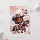 ラインストーン女性のカーボーイマザーズデイパーソナライズされた カード (正面/裏面インサイチュ)