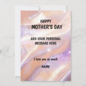 ラインストーン女性のカーボーイマザーズデイパーソナライズされた カード (裏面)