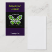 ラインストーン宝石エメラルドバタフライビジネスカード 名刺 (正面/裏面)