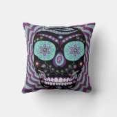 ラインストーン宝石スカルパープルピローデザイン クッション (裏面)