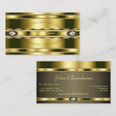 ラインストーン金ゴールド効果の華フェイクやかさ 名刺 (正面/裏面)