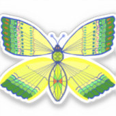 ラインストーン風の幾何学的な蝶 シール (正面)