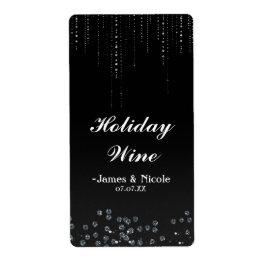 ラインストーン グリッター ブリング ダイヤモンド パーティー ワイン ラベル