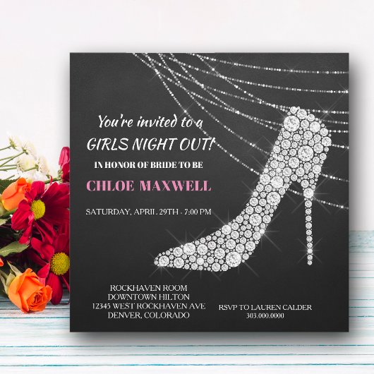 ラインストーン スティレット 結婚前パーティー 招待状