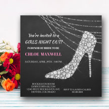 ラインストーン スティレット 結婚式前パーティー 招待状