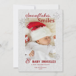 ラインストーン スノーフレーク ホリデー ベイビー アナウンスメント シーズンカード