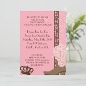 ラインストーン、フリンジは及び2人の女性のカーボーイの招待状を飾ります 招待状 (スタンド正面)