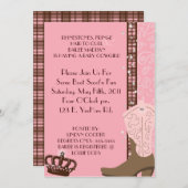 ラインストーン、フリンジは及び2人の女性のカーボーイの招待状を飾ります 招待状 (正面/裏面)