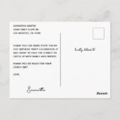 ラインストーン ロイヤルブルー 21歳の誕生日お礼 ポストカード (裏面)