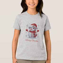 ラインストーン 雪だるま ホリデー トライブレンドＴシャツ
