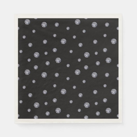 ラインストーン（黒） スタンダードランチョンナプキン (正面)