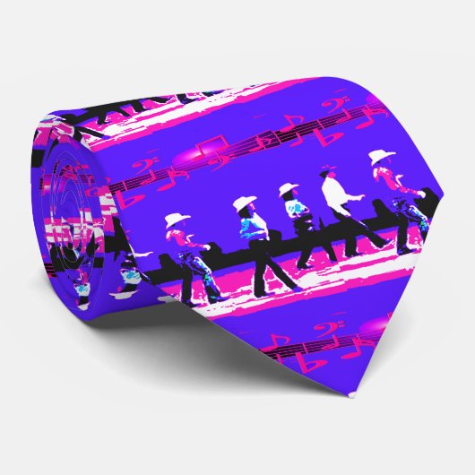 ラインダンサーと音楽シンボルブループリントネクタイ ネクタイ (ロール)