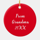 ラインダンサーギフトカスタムメッセージカラークリスマス セラミックオーナメント (裏面)