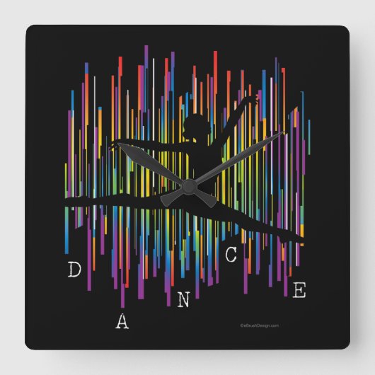 ラインダンサー(v1) スクエア壁時計 (正面)