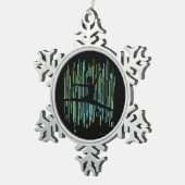 ラインダンサー(v2)雪片ピュータークリスマス名 スノーフレークピューターオーナメント (右)
