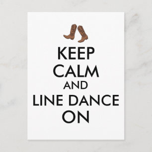 ラインダンシングギフト Keep Calm ダンサー カウボーイブーツ ポストカード