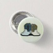 ラインダンスカウボーイブーツペアのラウンドボタン 缶バッジ (正面&裏面)