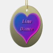 ラインダンスカスタムハートカットビニールシール セラミックオーナメント (右)
