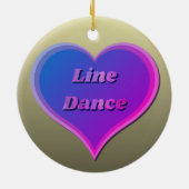 ラインダンスカスタムハートカットビニールシール セラミックオーナメント (裏面)
