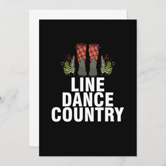 ラインダンスカントリースクエアダンスライン踊りギフト 招待状 (正面/裏面)