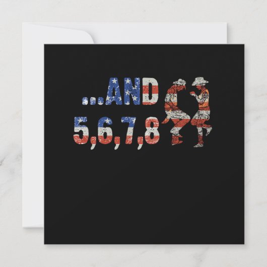 ラインダンスカントリー音楽USフラッグカウボーイ女性のカーボーイギ 招待状 (正面)