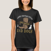 ラインダンスジョーク犬の恋人ライン踊りラインダンサー Tシャツ (正面)
